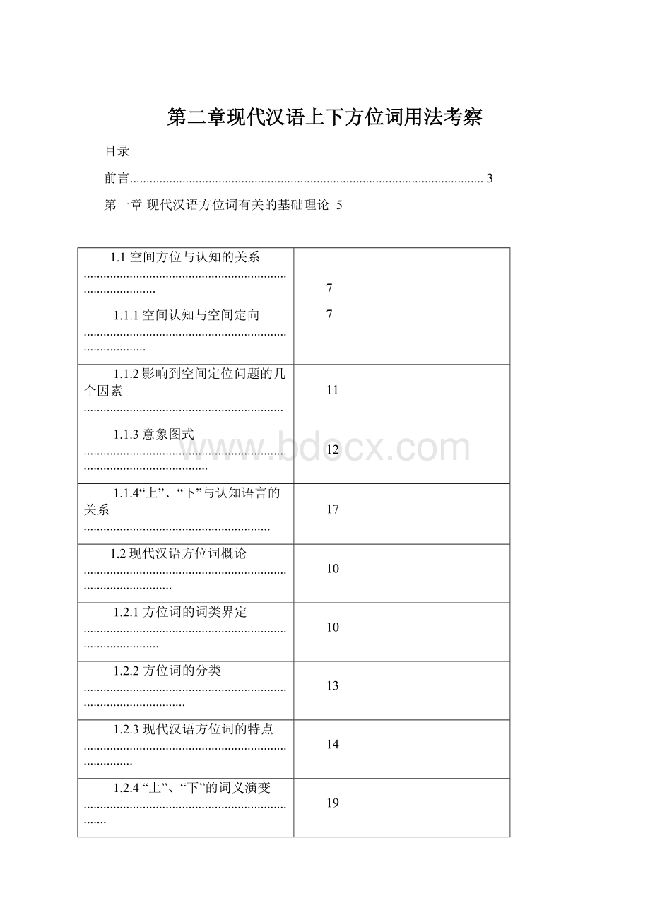 第二章现代汉语上下方位词用法考察.docx