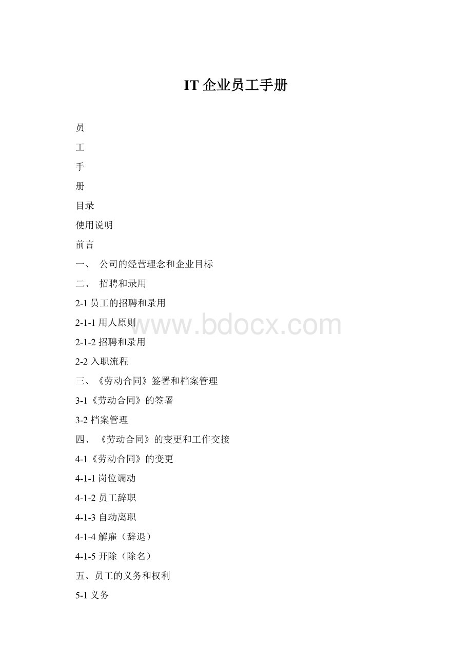 IT企业员工手册Word文档格式.docx