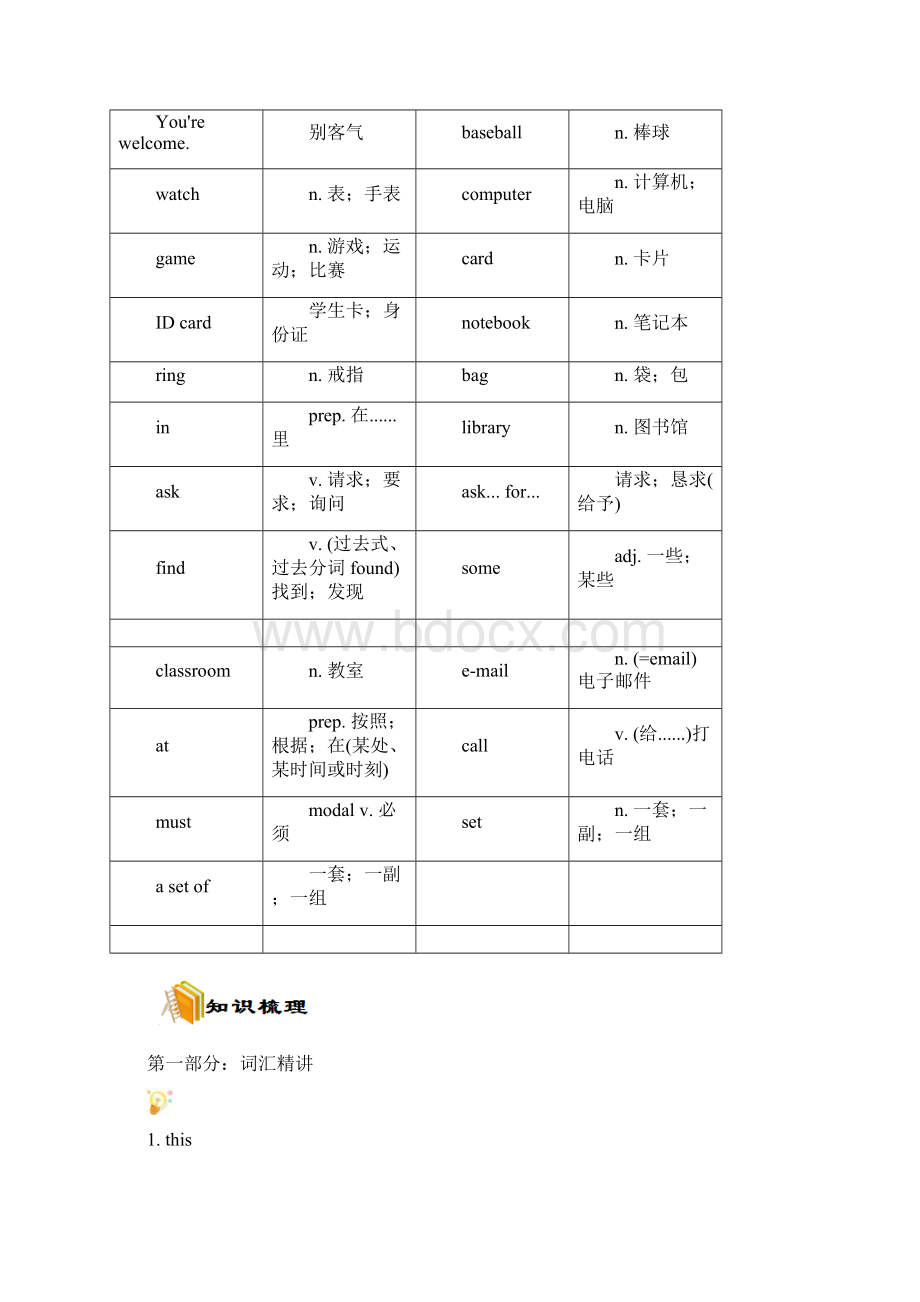 中考英语新目标教材梳理七上Unit3知识点+练习含答案.docx_第3页