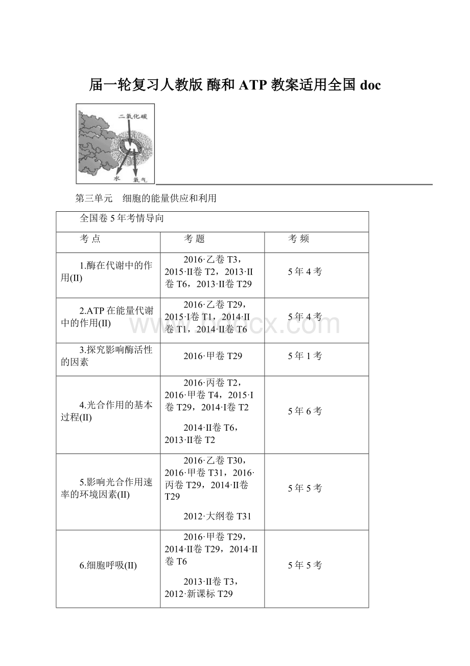 届一轮复习人教版 酶和ATP 教案适用全国docWord格式.docx_第1页