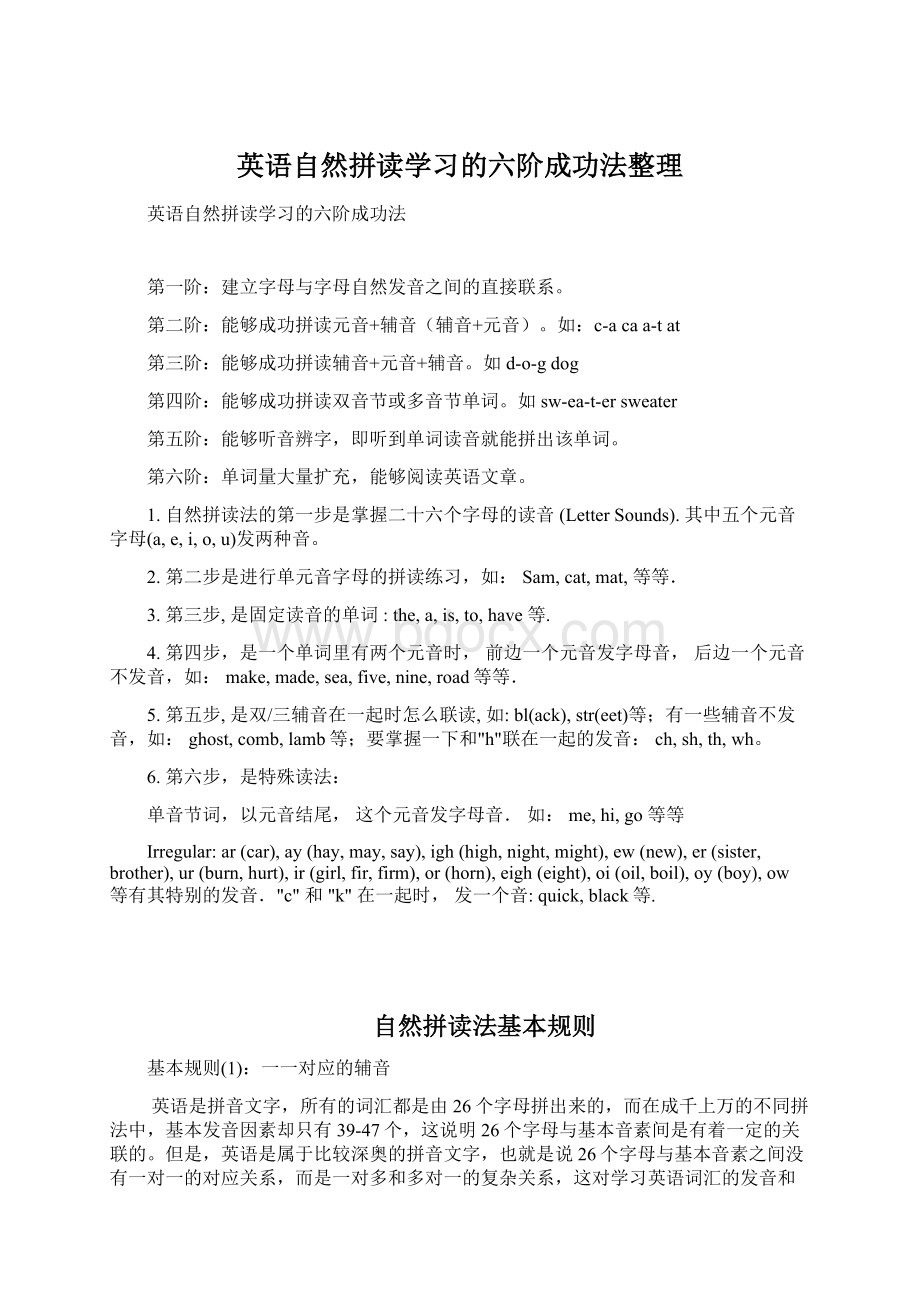 英语自然拼读学习的六阶成功法整理.docx