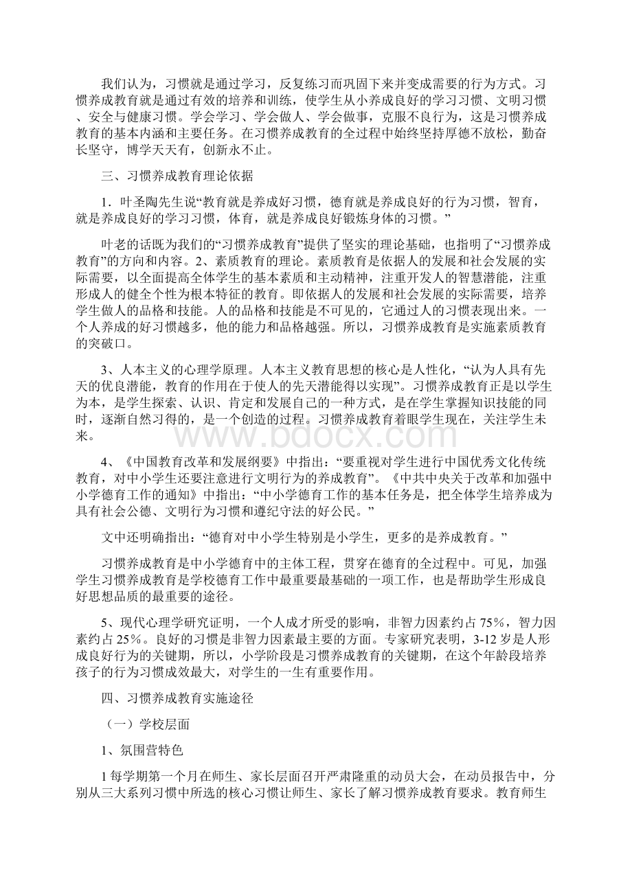 店埠镇庄头小学习惯养成教育特色学校创建方案Word下载.docx_第2页