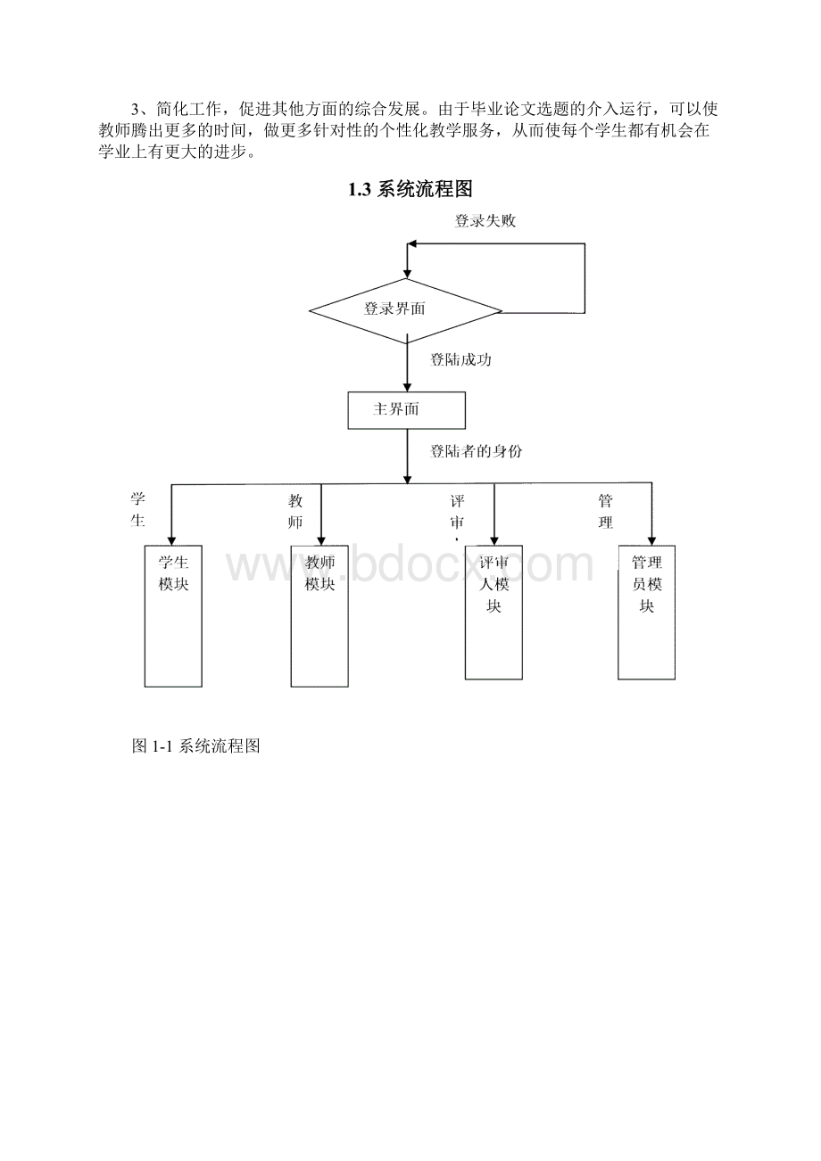 毕业设计管理系统设计说明书Word文档格式.docx_第3页