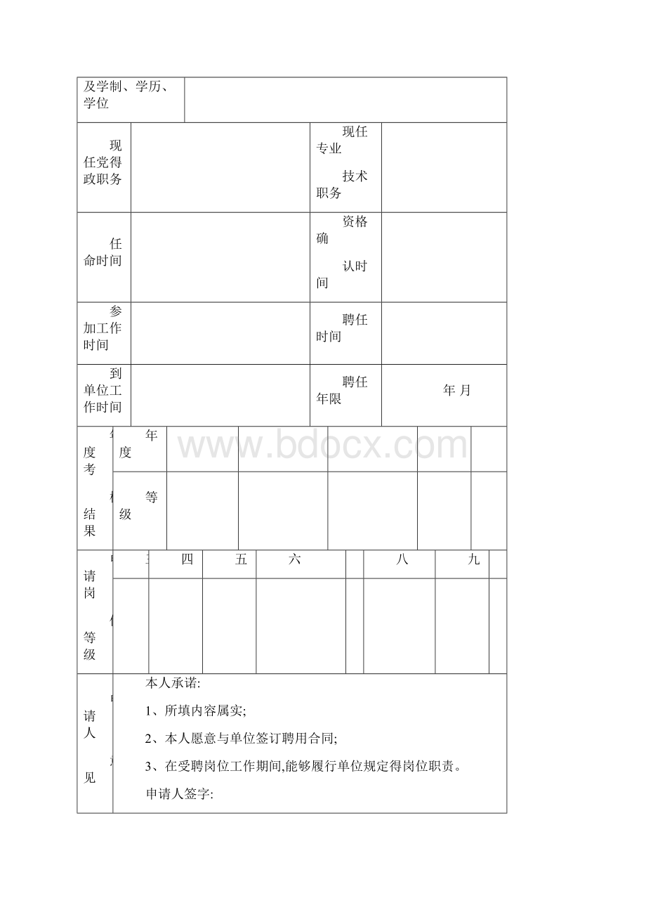 事业单位首次岗位聘用办法岗位聘用申请表岗位说明书.docx_第2页