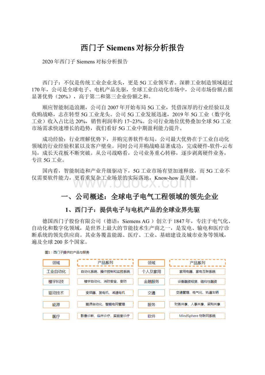 西门子Siemens对标分析报告Word格式.docx_第1页