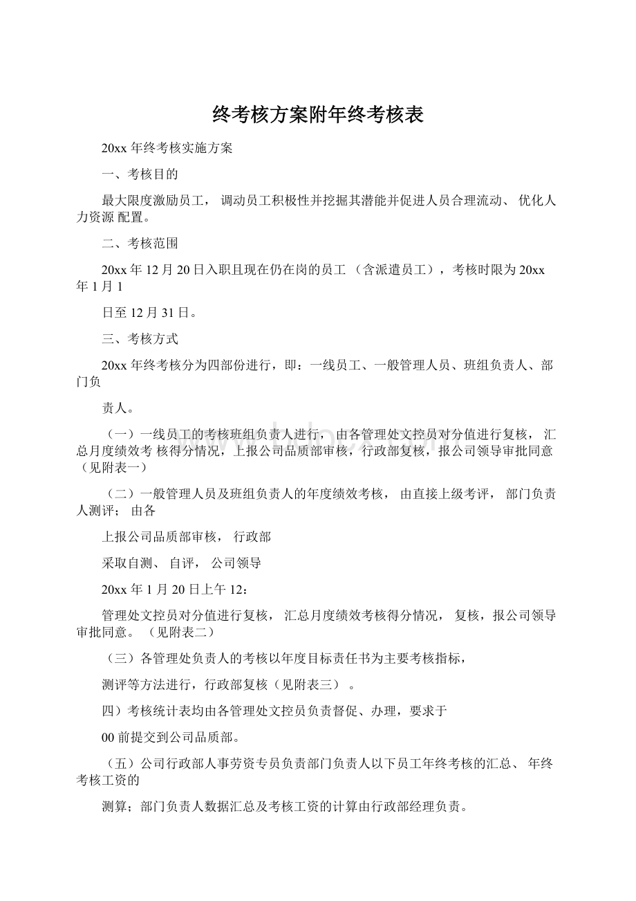 终考核方案附年终考核表.docx_第1页