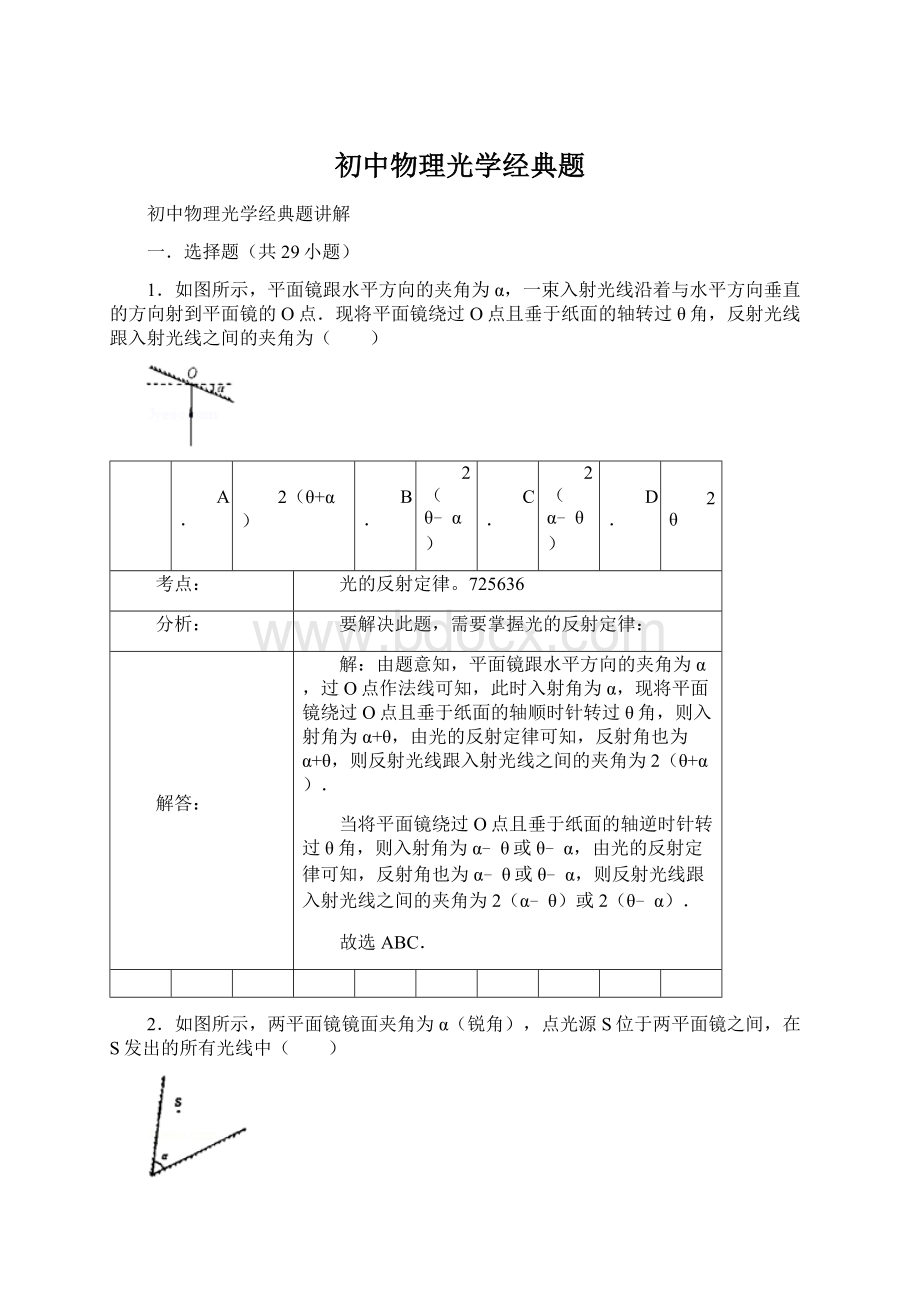 初中物理光学经典题.docx