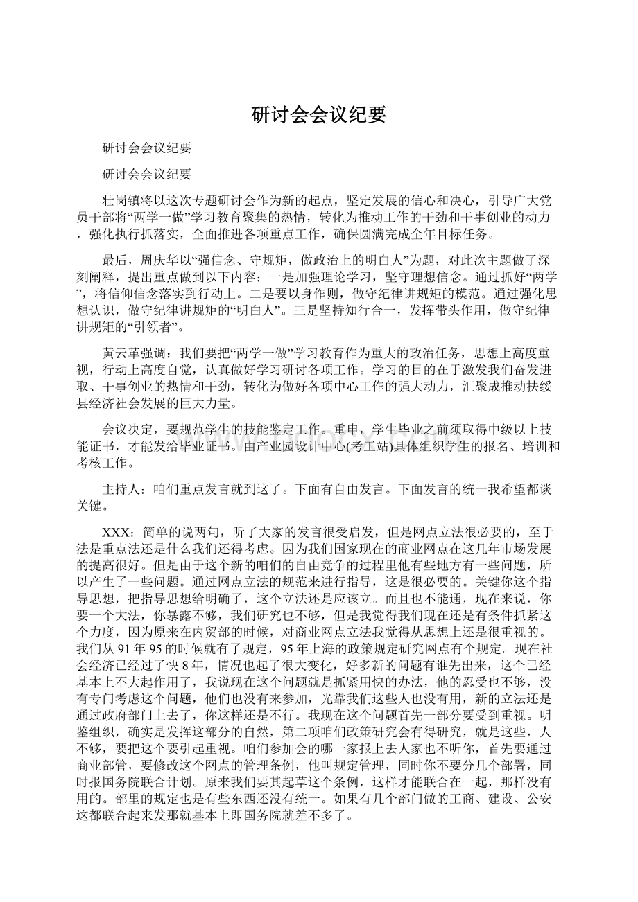 研讨会会议纪要Word格式文档下载.docx