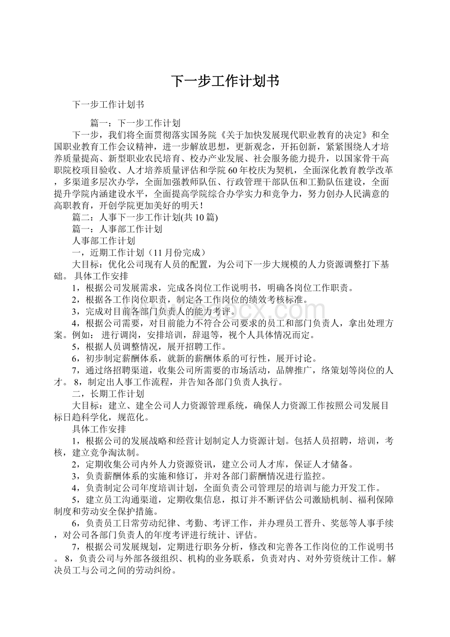 下一步工作计划书.docx_第1页