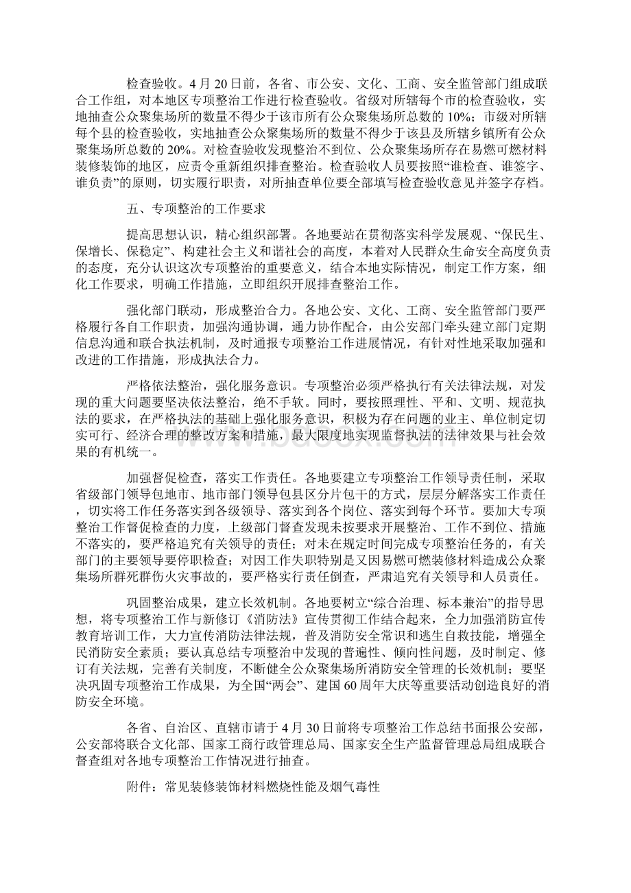 开展公众聚集场所依然可燃装修材料消防安全专项整治工作方案Word文档格式.docx_第3页