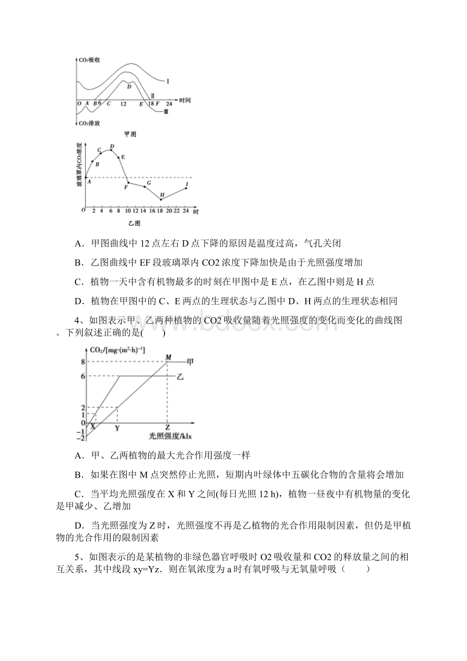 高中生物光合作用和呼吸作用专题训练附答案精编版.docx_第2页