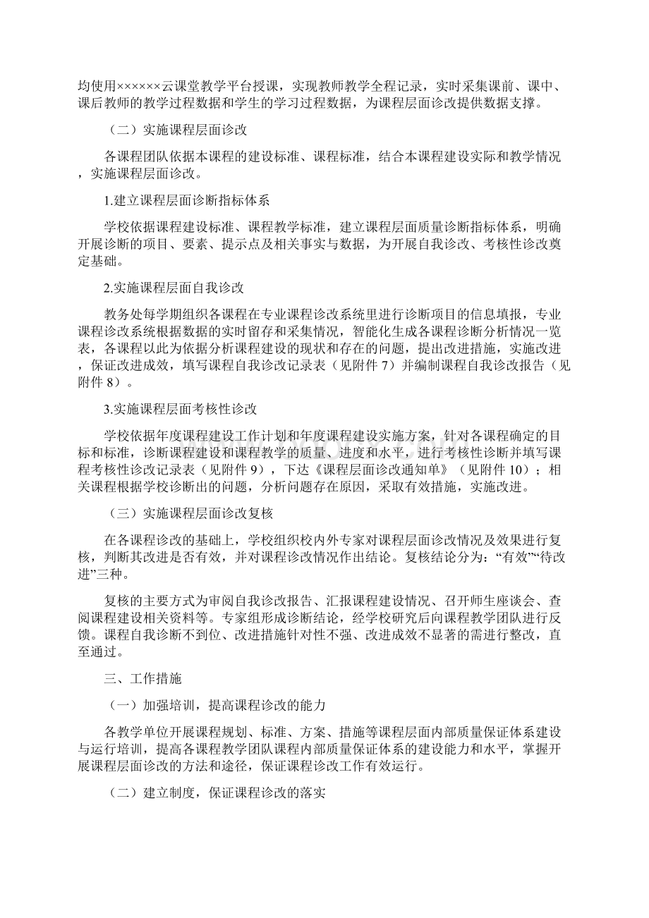 高职高专之课程层面内部质量保证体系诊改方案文档格式.docx_第2页