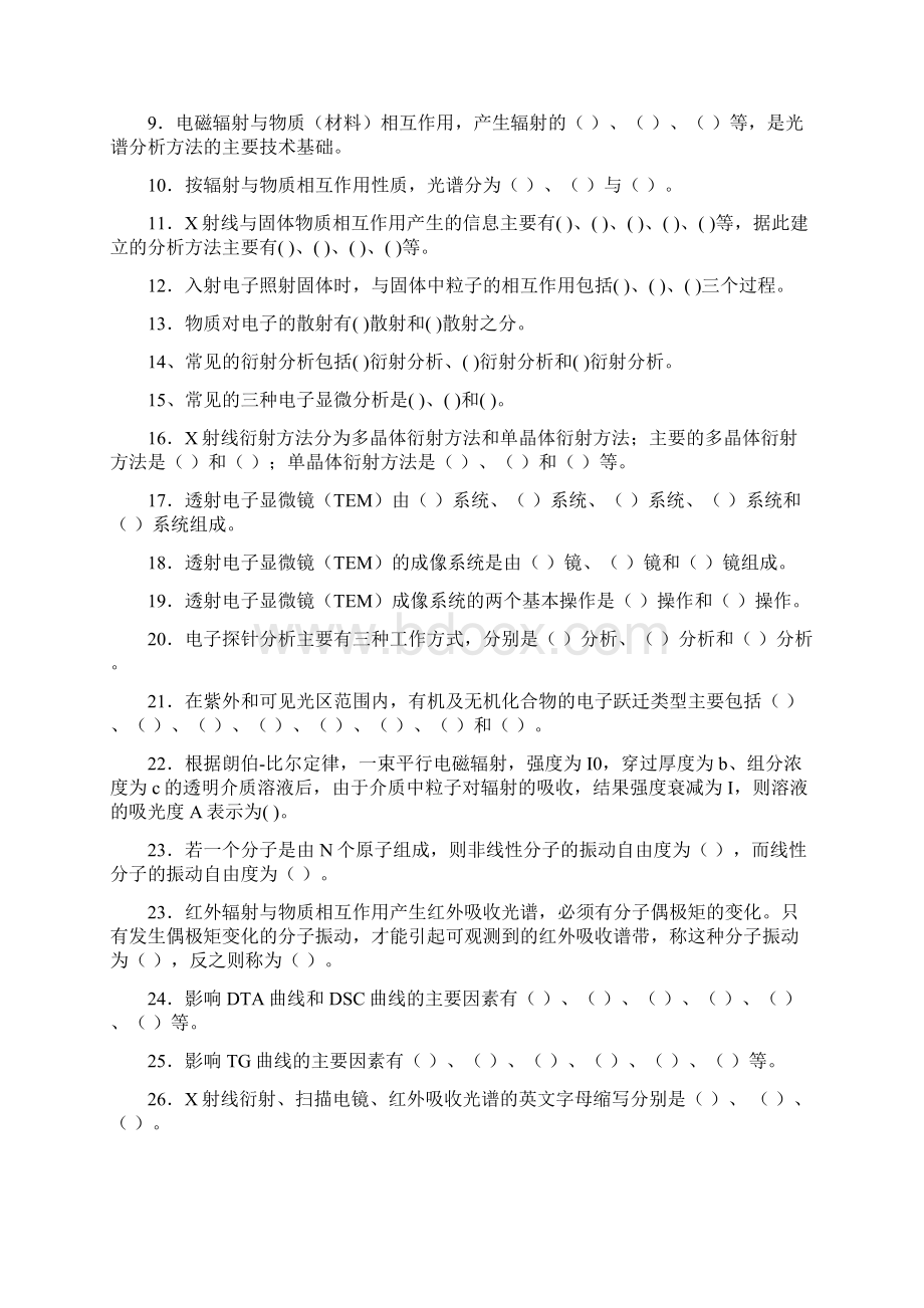 材料化学09级材料科学研究与测试方法习题.docx_第2页