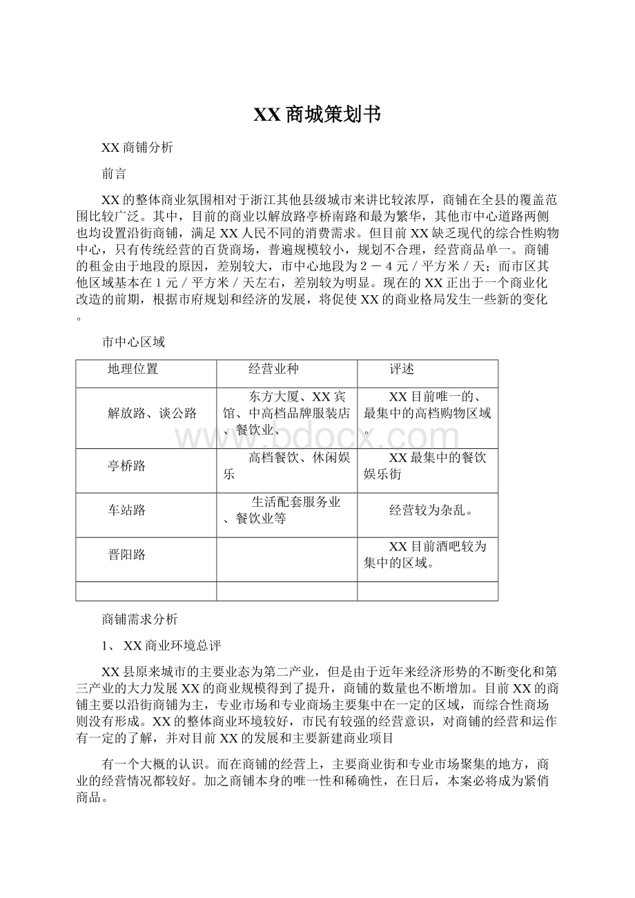 XX商城策划书.docx_第1页