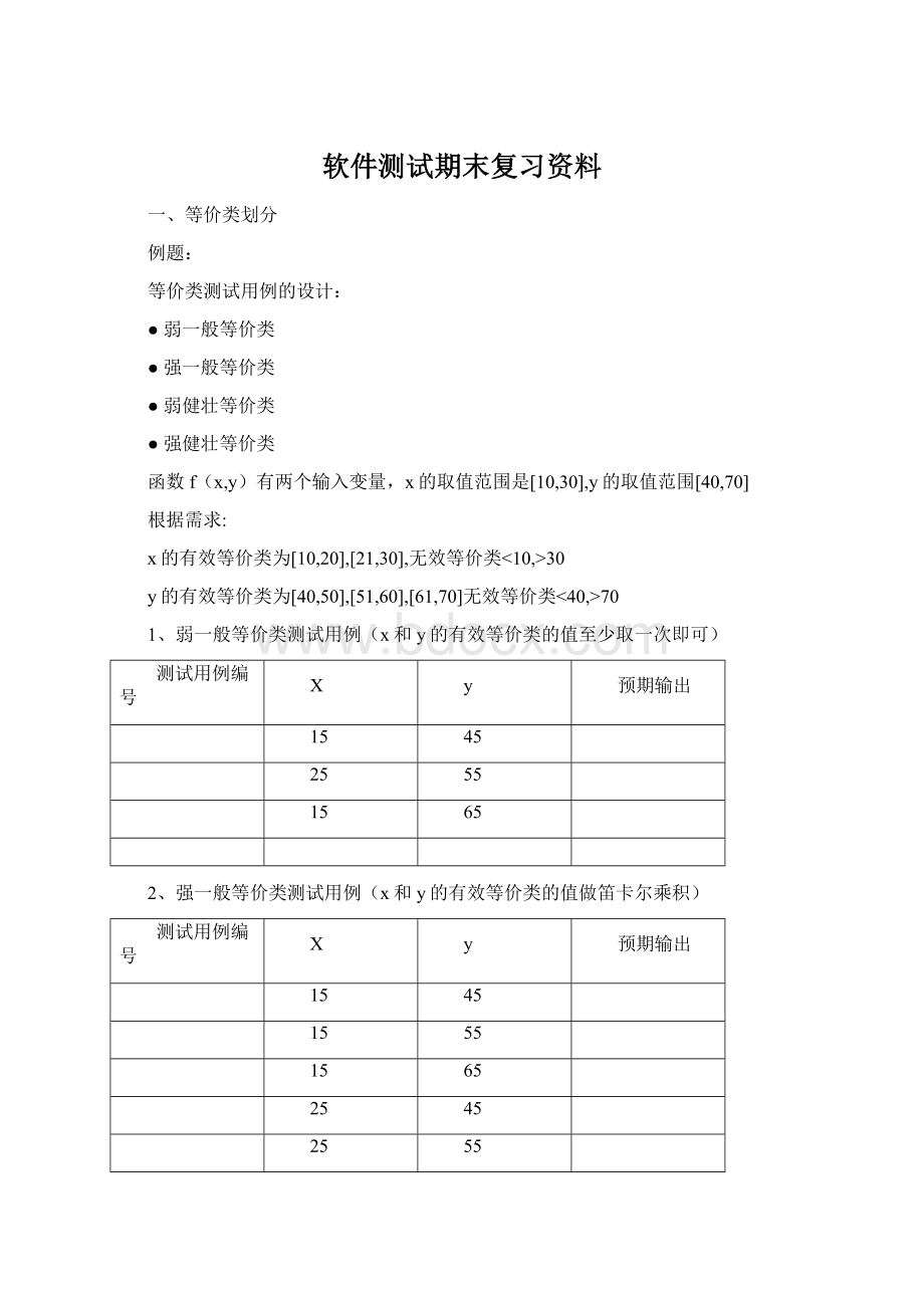 软件测试期末复习资料Word文档格式.docx