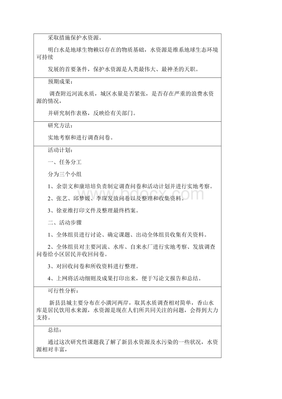 高中研究性学习课题开题报告表之欧阳学创编Word格式文档下载.docx_第2页