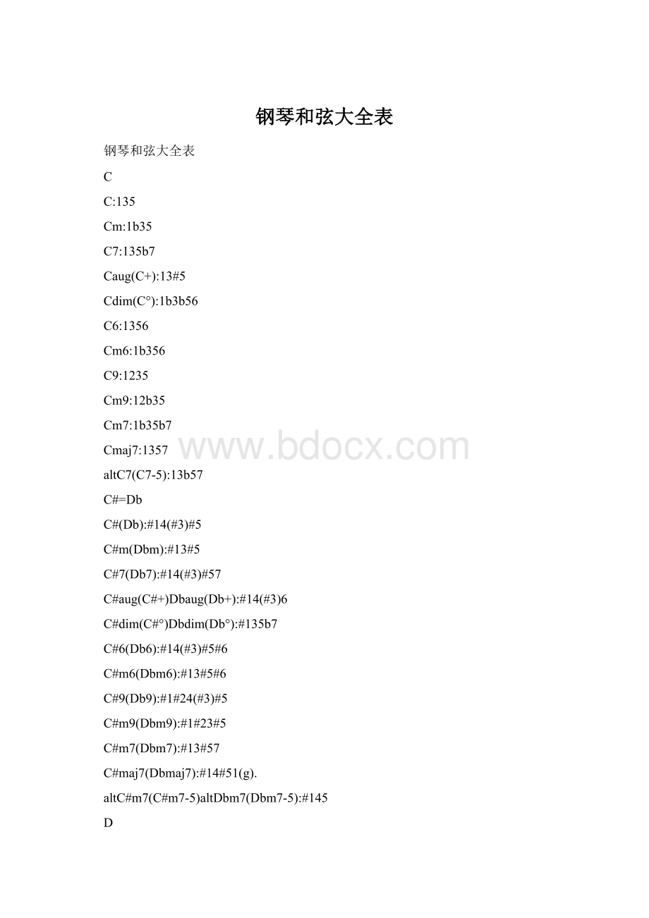 钢琴和弦大全表.docx