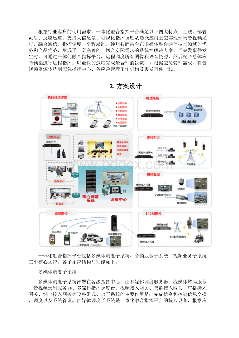 一体化融合指挥平台解决方案设计423Word格式文档下载.docx_第2页