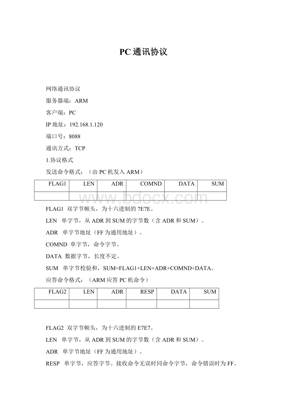 PC通讯协议Word文档下载推荐.docx_第1页