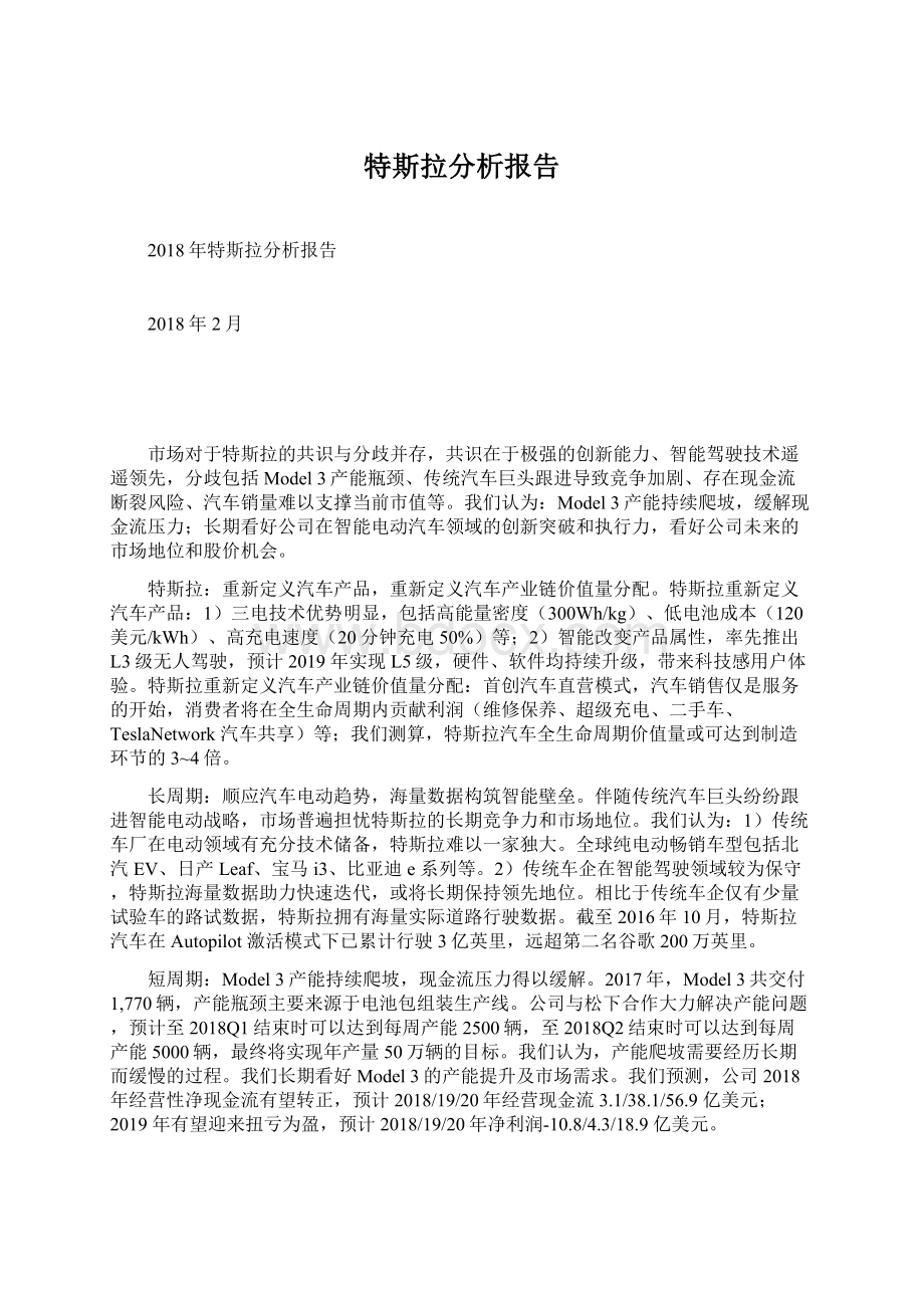 特斯拉分析报告.docx