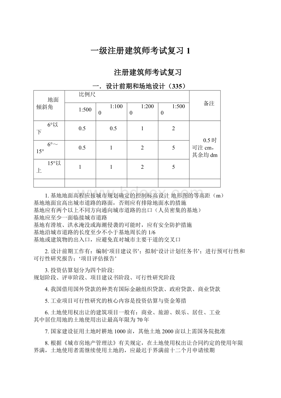 一级注册建筑师考试复习1.docx