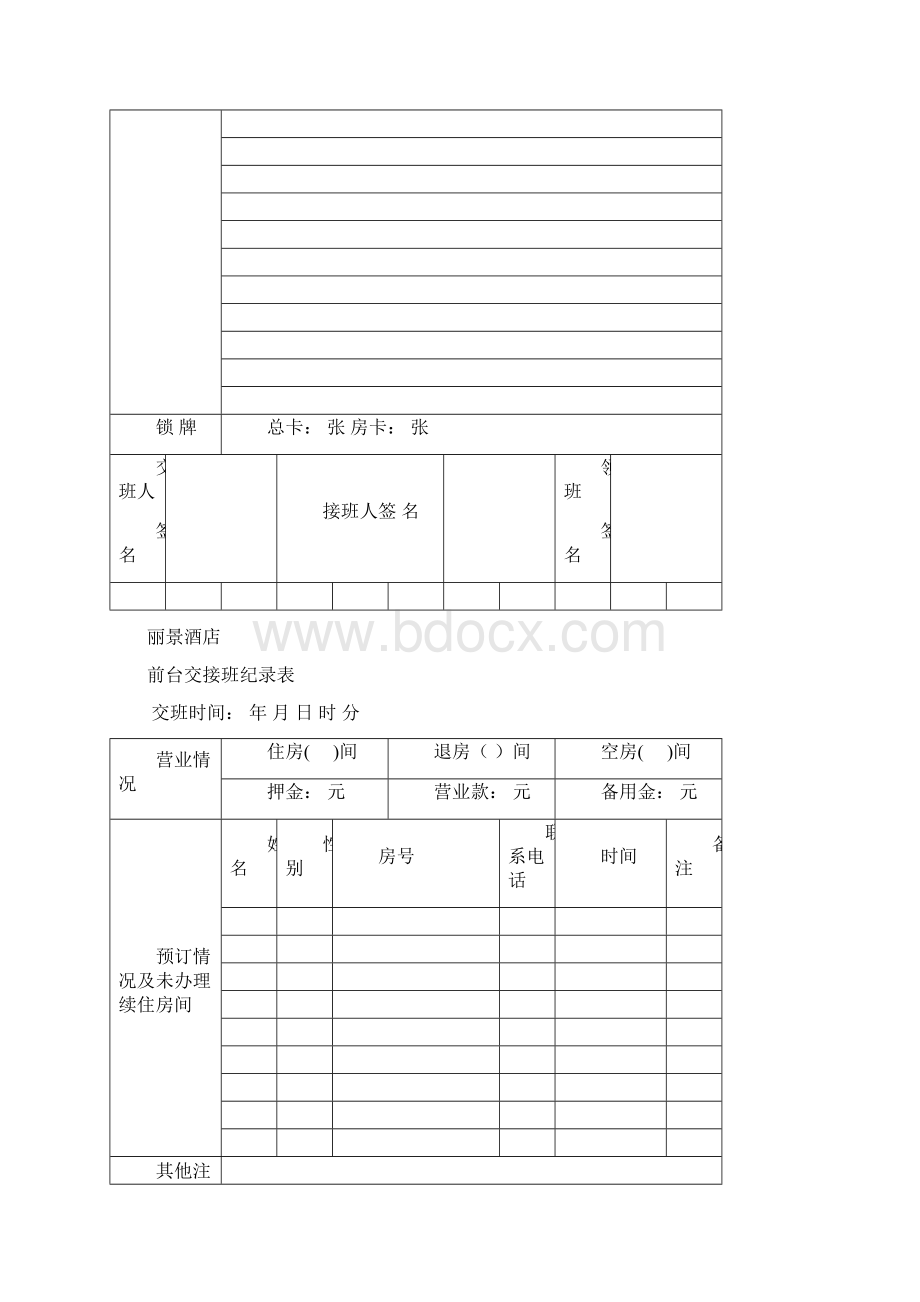 酒店前台交接班登记表.docx_第2页