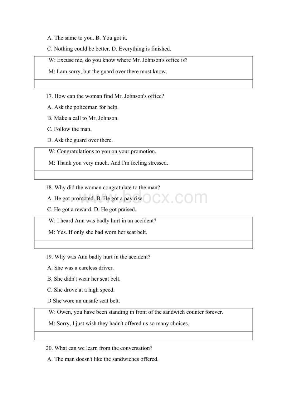 江苏省普通高校对口单招文化统考英语试题Word版含答案Word文档下载推荐.docx_第3页