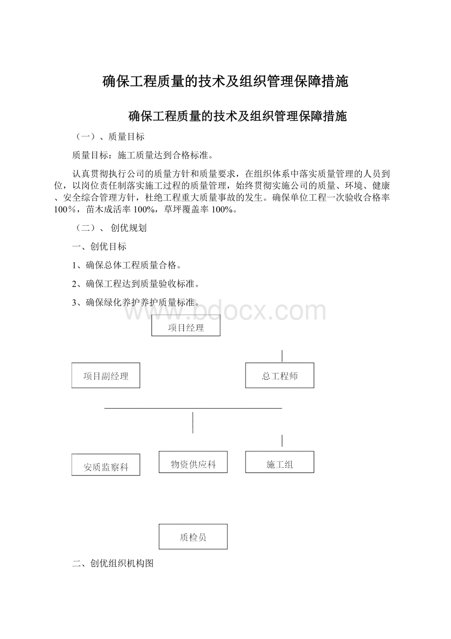 确保工程质量的技术及组织管理保障措施文档格式.docx_第1页