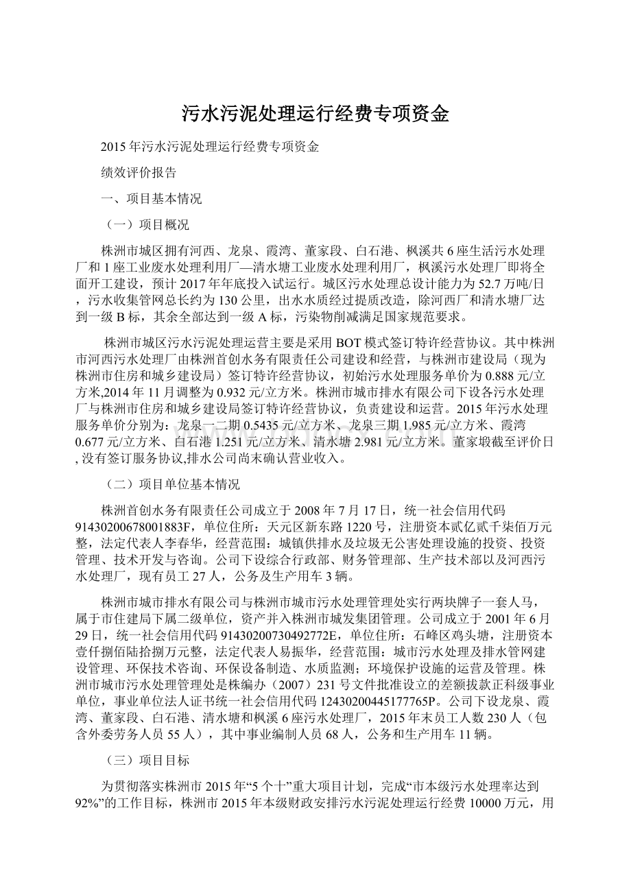 污水污泥处理运行经费专项资金Word格式文档下载.docx_第1页