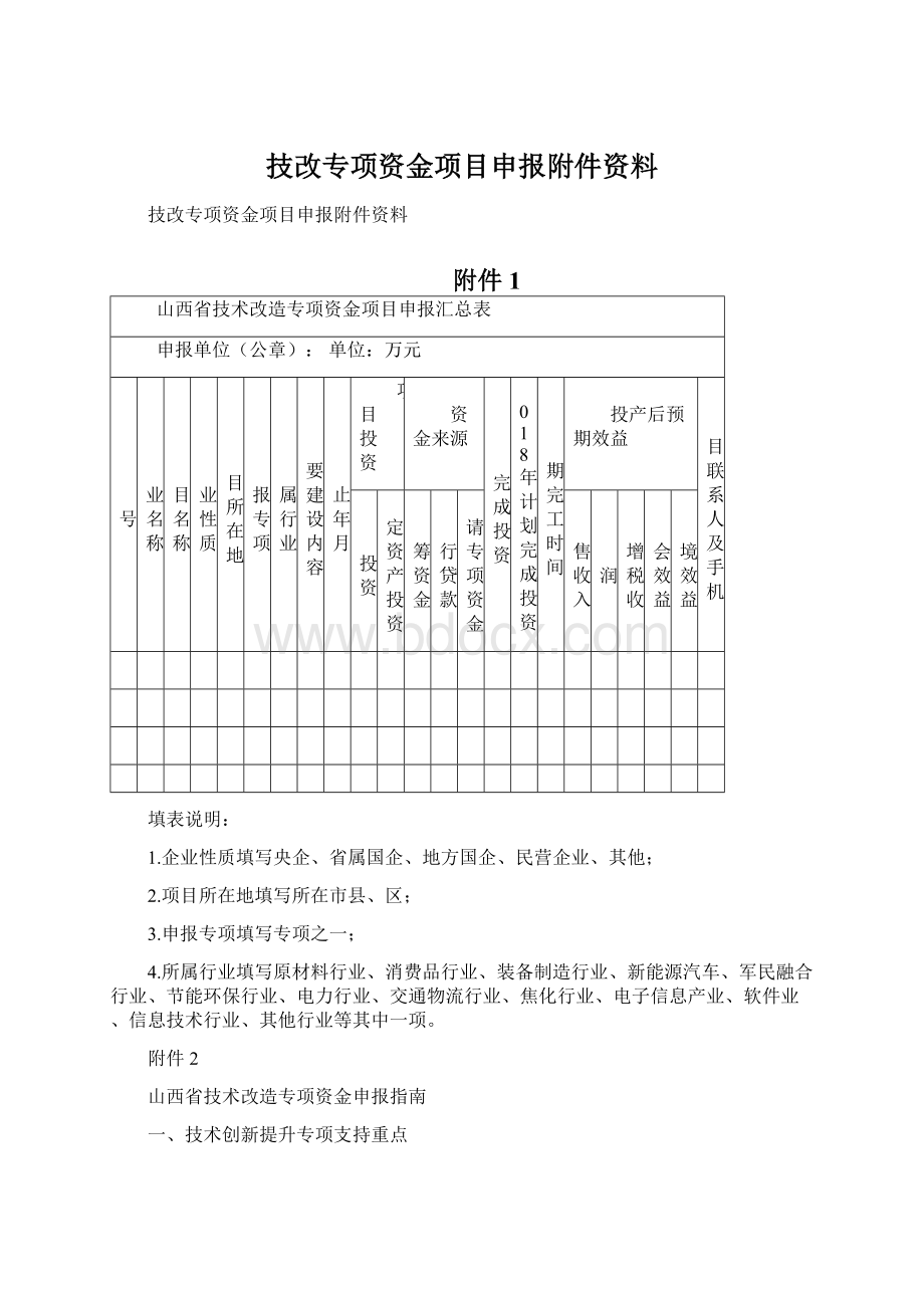 技改专项资金项目申报附件资料Word文档下载推荐.docx