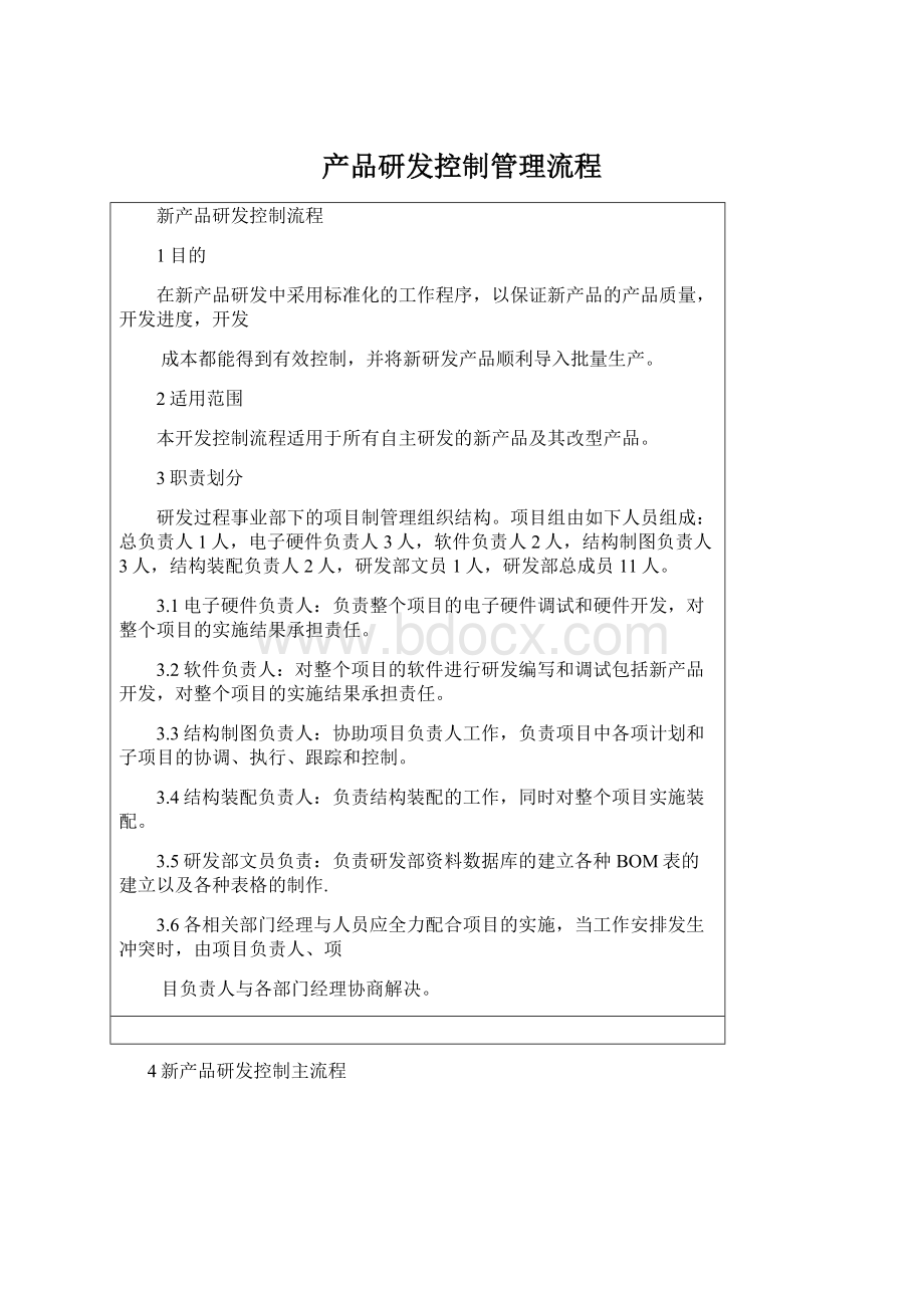 产品研发控制管理流程Word文件下载.docx