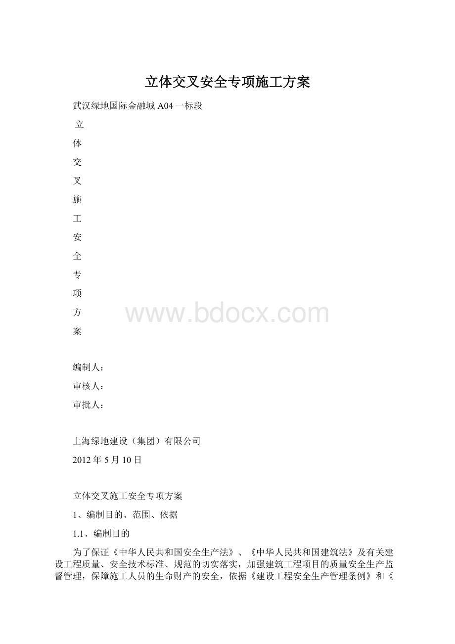 立体交叉安全专项施工方案.docx