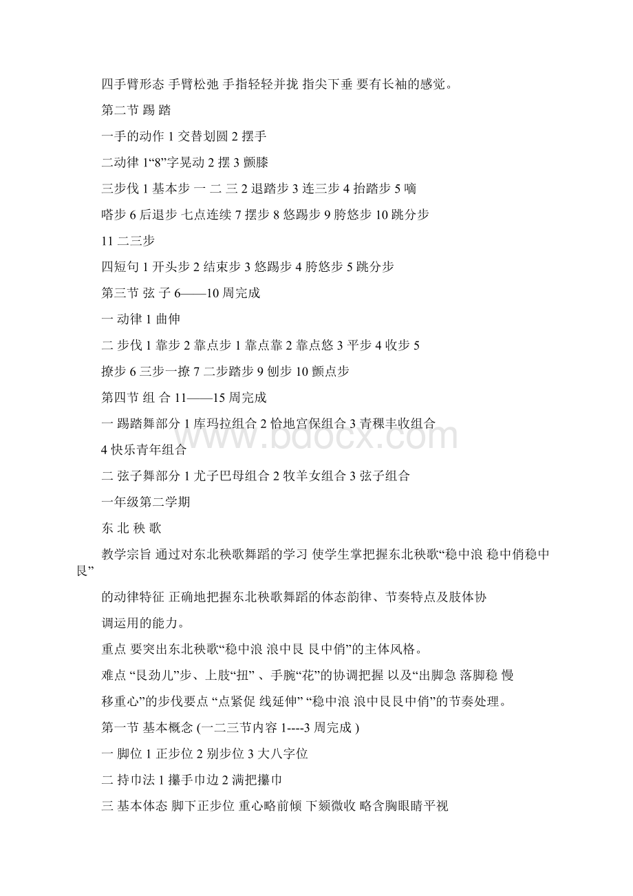 民族舞蹈教学大纲与教学计划Word文档格式.docx_第3页