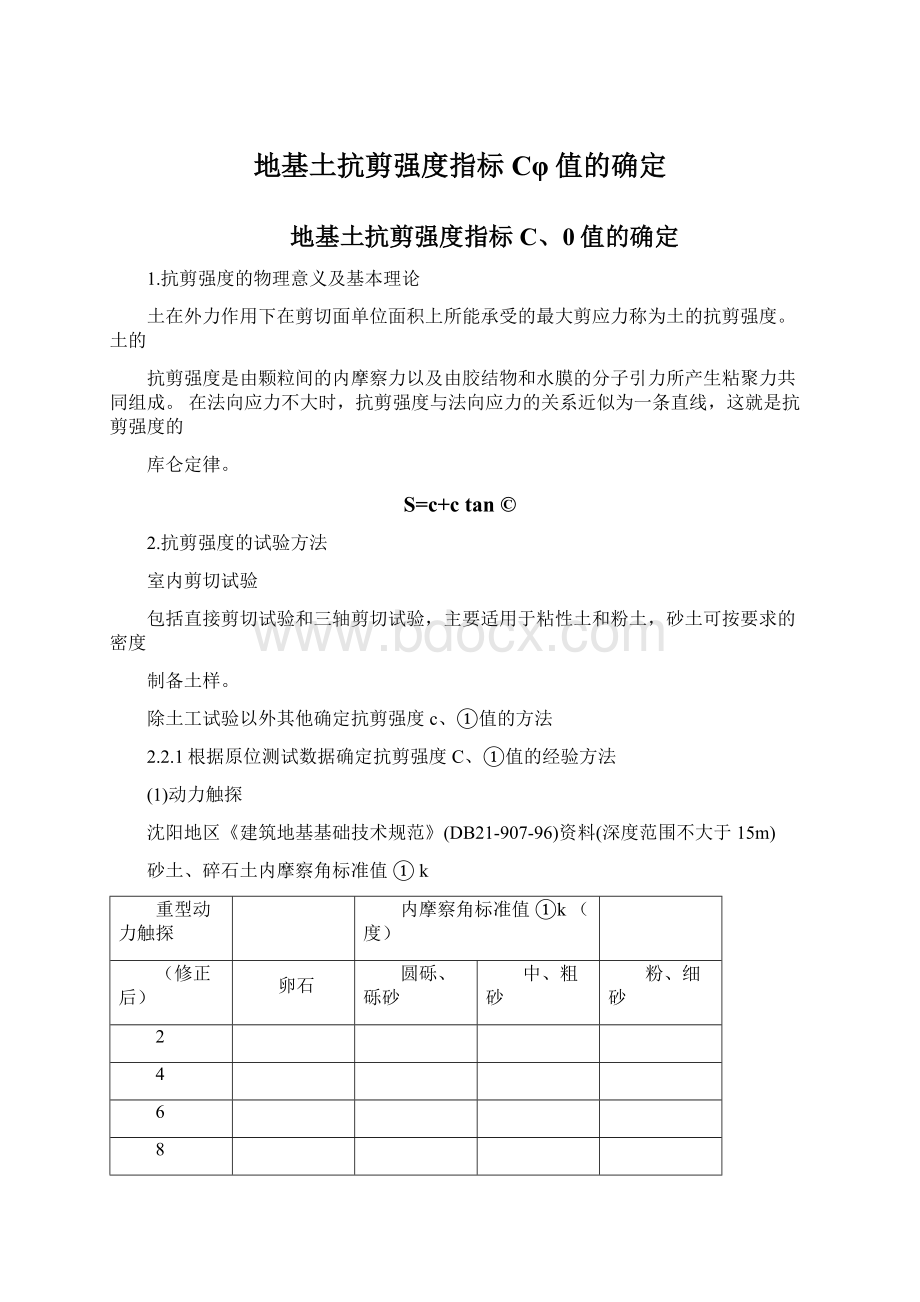 地基土抗剪强度指标Cφ值的确定.docx