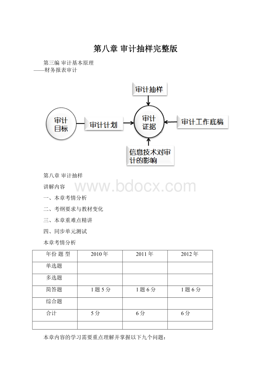 第八章审计抽样完整版Word格式文档下载.docx_第1页