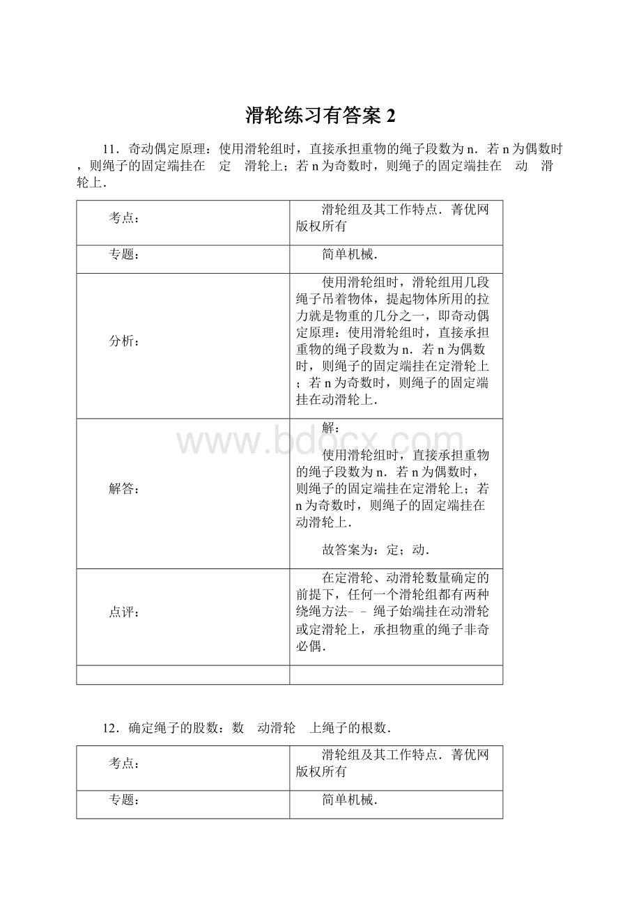 滑轮练习有答案2.docx_第1页