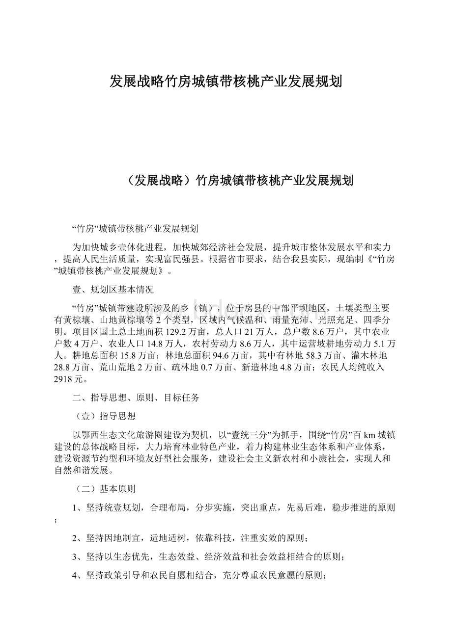 发展战略竹房城镇带核桃产业发展规划Word文件下载.docx