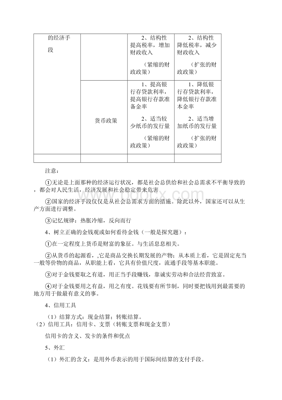 届高一新教材《经济生活》主体知识点的总结.docx_第3页