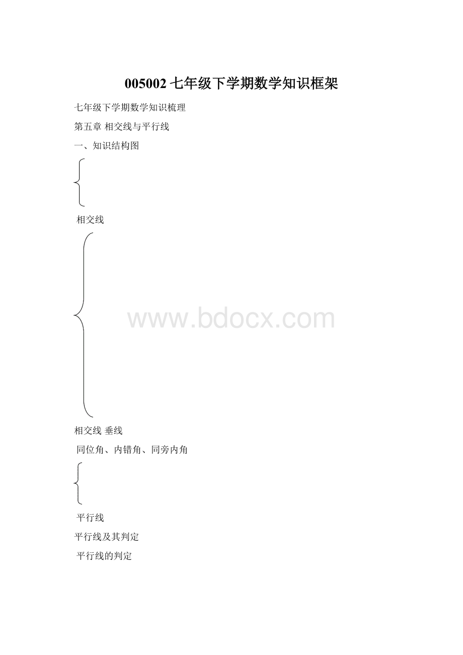 005002七年级下学期数学知识框架.docx_第1页