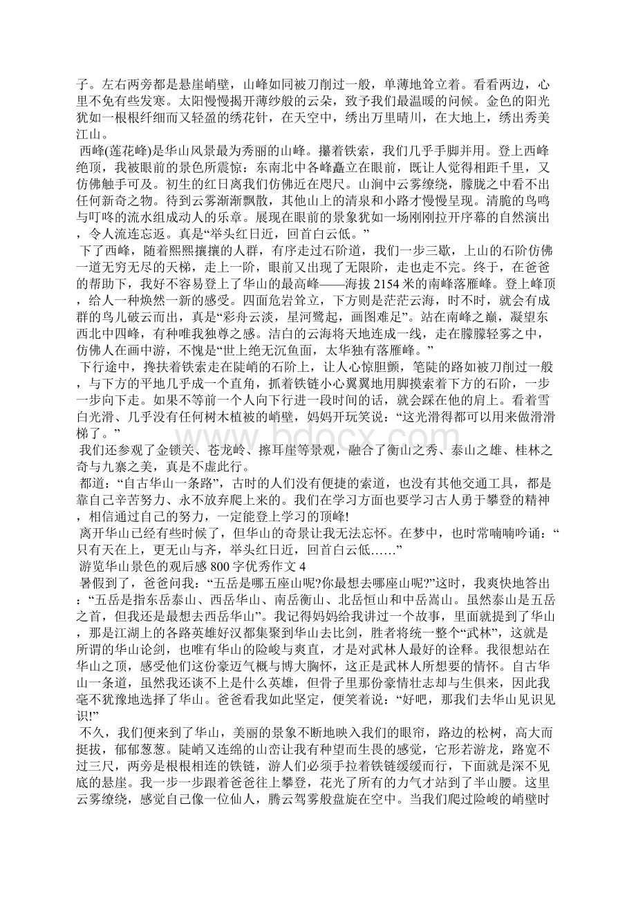 游览华山景色的观后感800字优秀作文5篇.docx_第3页