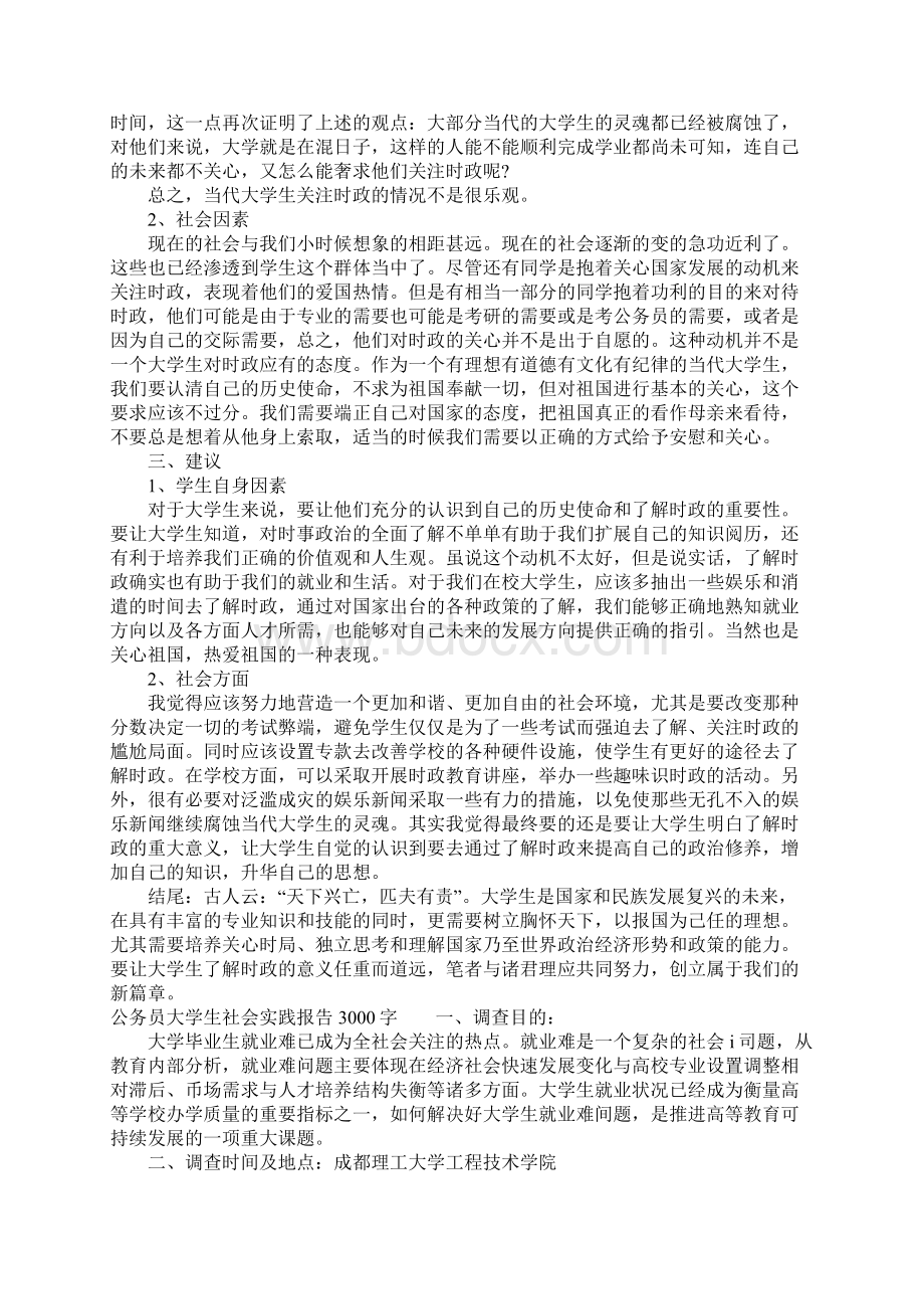 公务员大学生社会实践报告3000字Word格式文档下载.docx_第2页