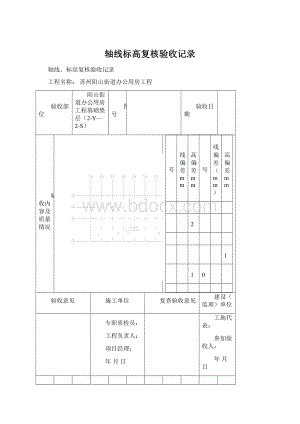 轴线标高复核验收记录文档格式.docx