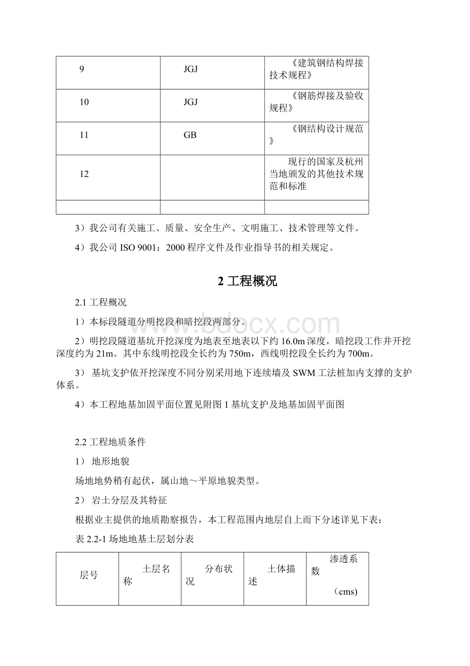 隧道基坑支护及地基加固施工组织设计Word文档下载推荐.docx_第2页