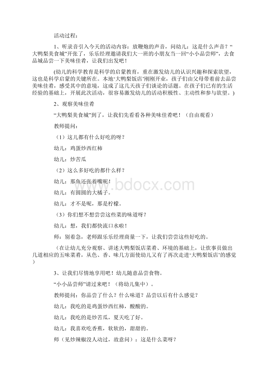 酸甜苦辣幼儿园大班教案Word文档下载推荐.docx_第3页