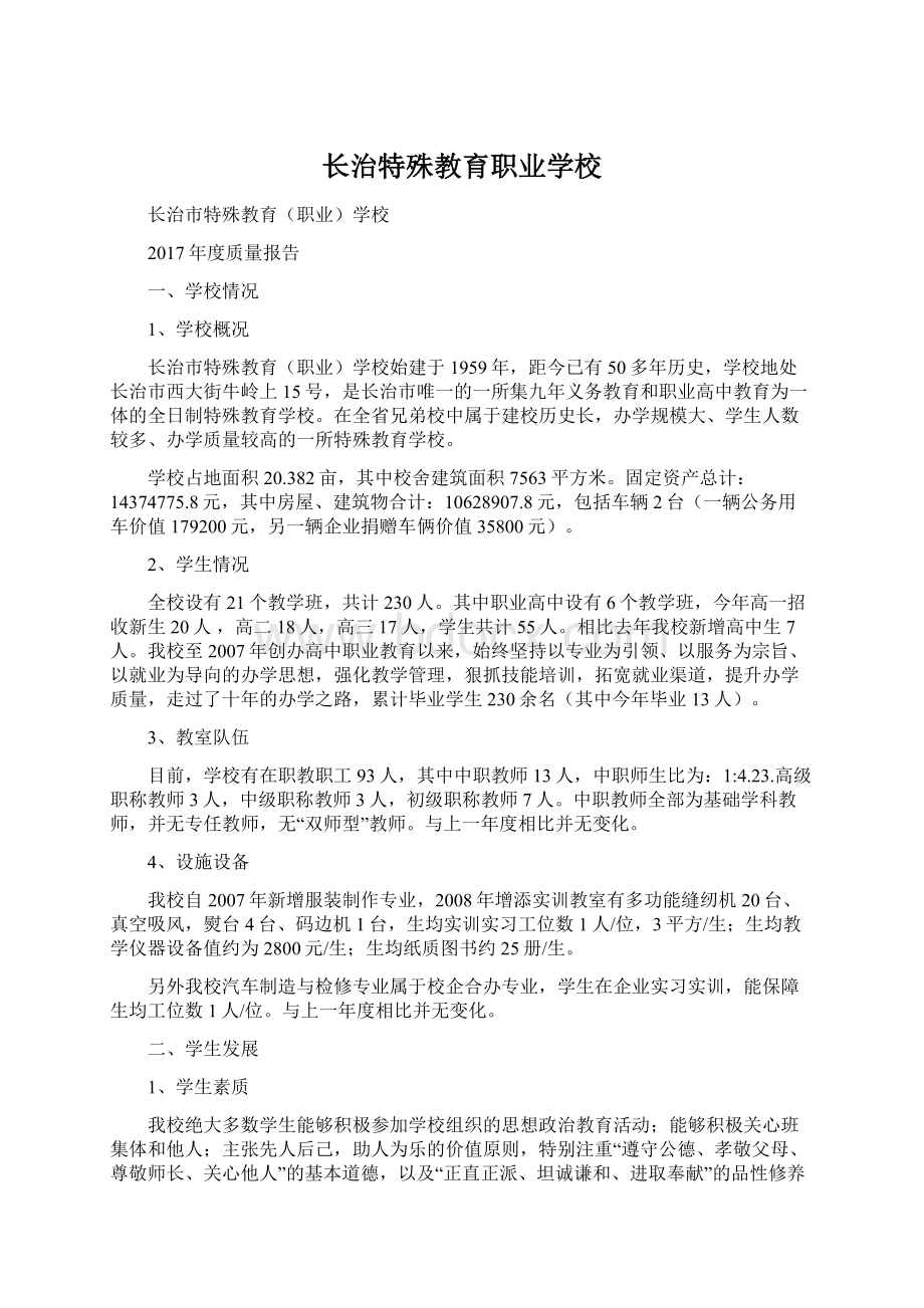 长治特殊教育职业学校文档格式.docx