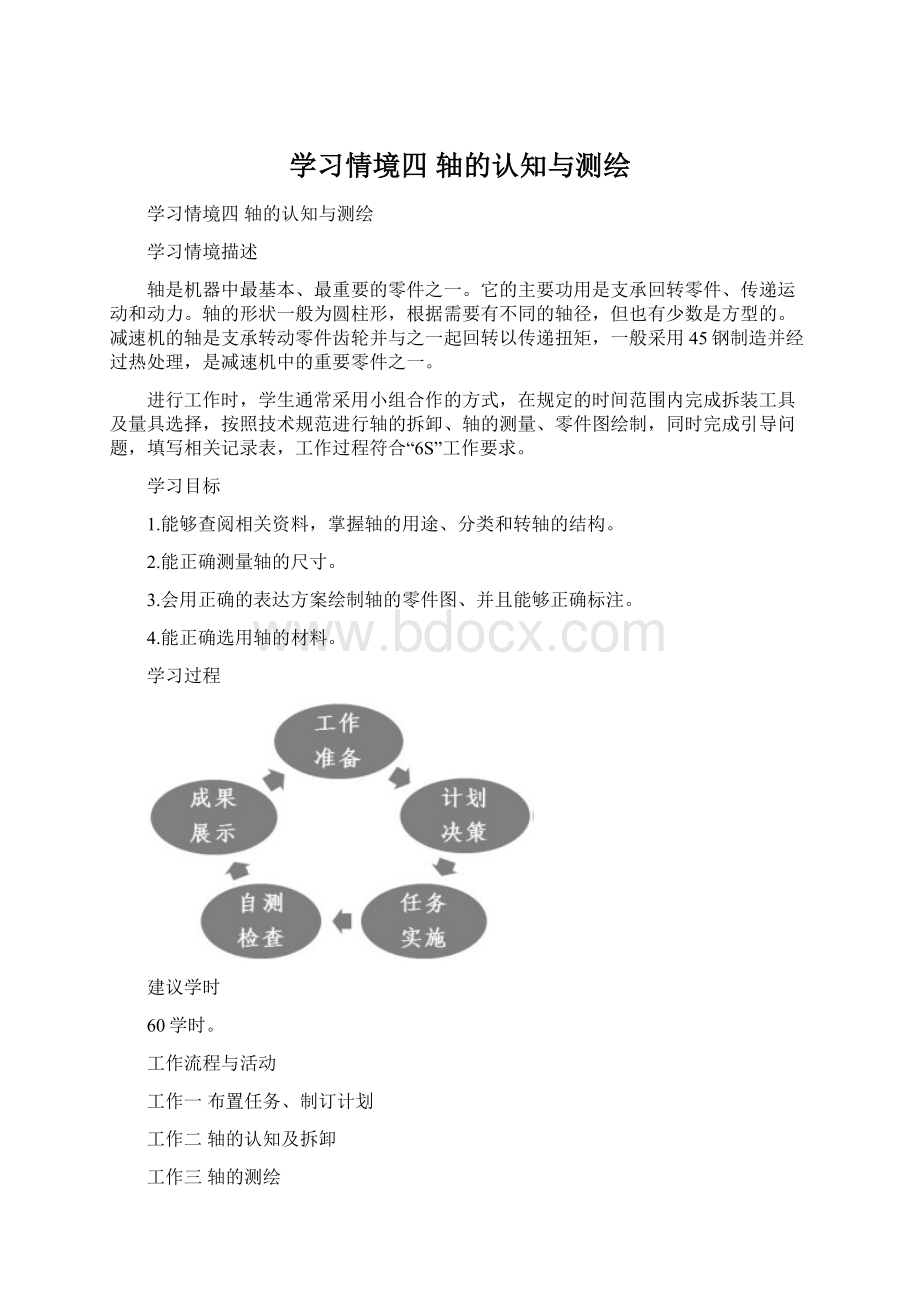 学习情境四 轴的认知与测绘.docx