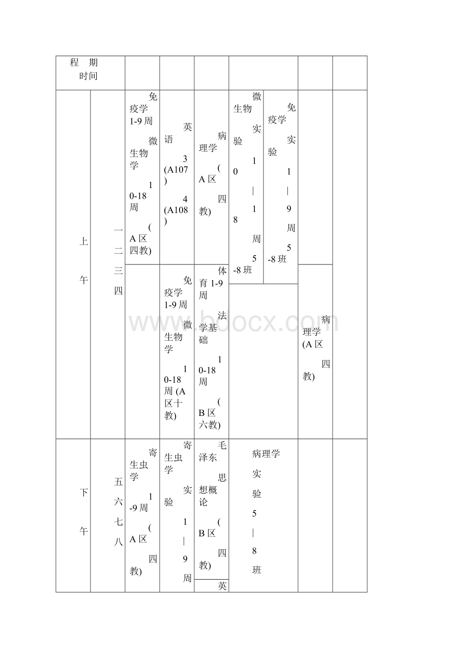 兰大临床医学本科级14班课表Word下载.docx_第3页