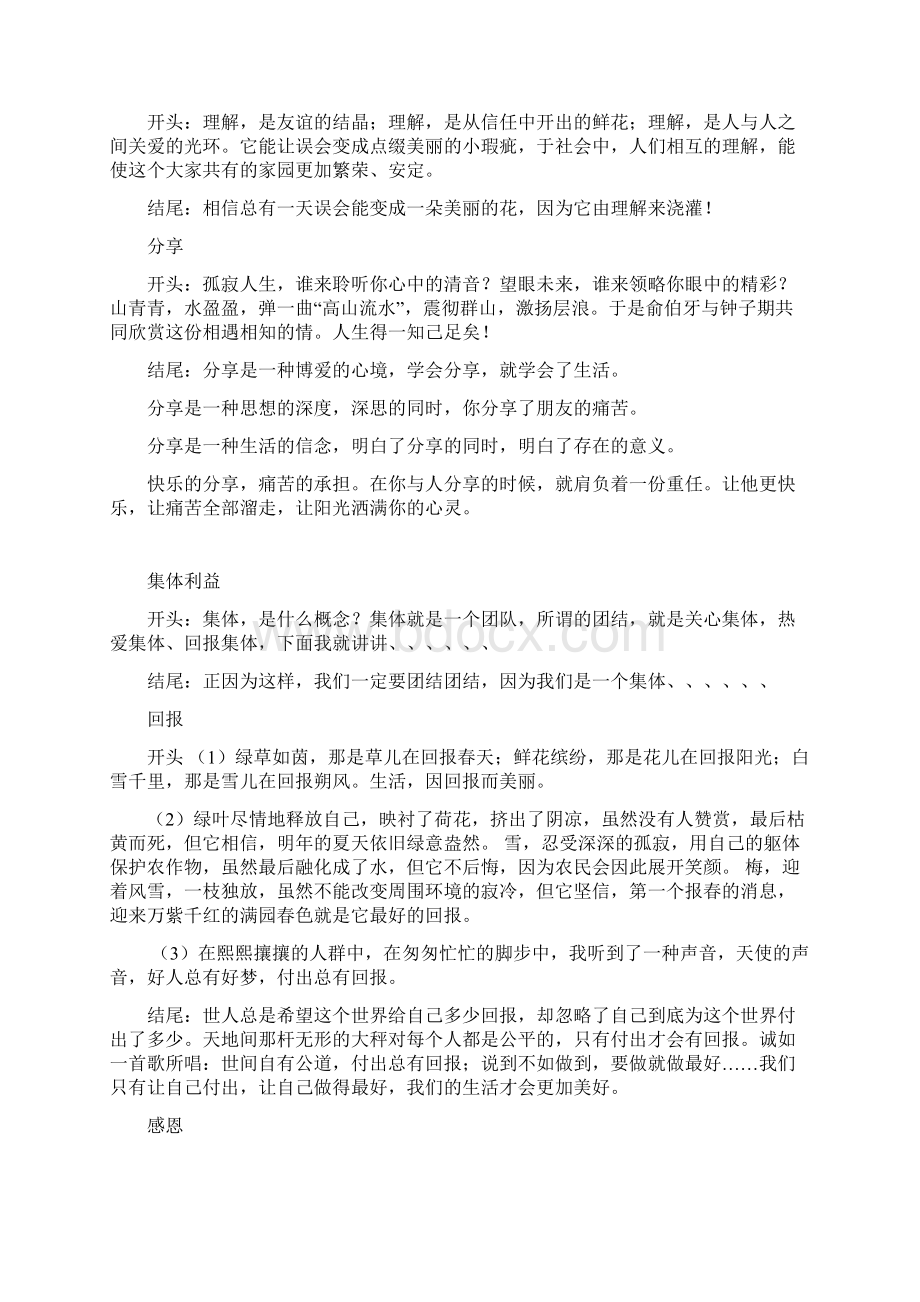 各类优秀作文开头和结尾Word文件下载.docx_第2页