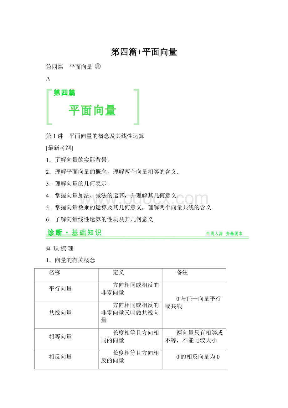 第四篇+平面向量文档格式.docx