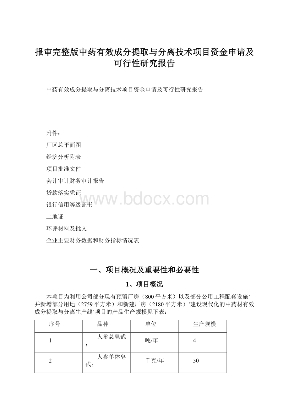 报审完整版中药有效成分提取与分离技术项目资金申请及可行性研究报告.docx